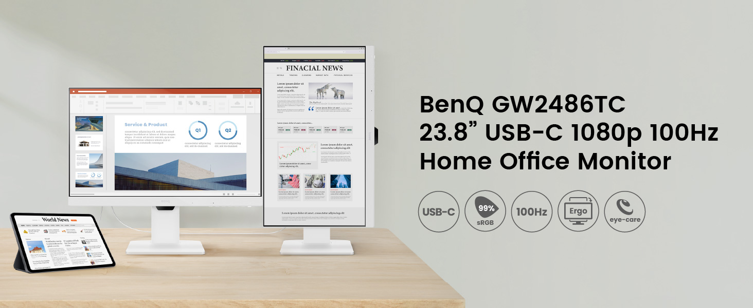 Amazon.com: BenQ GW2486TC Office USB hub Monitor 24